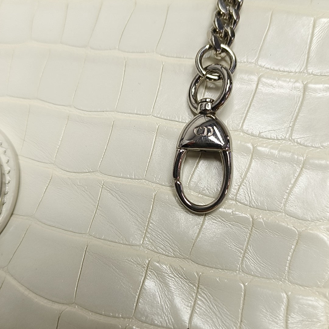 Lady Dior Mini Crocodile White