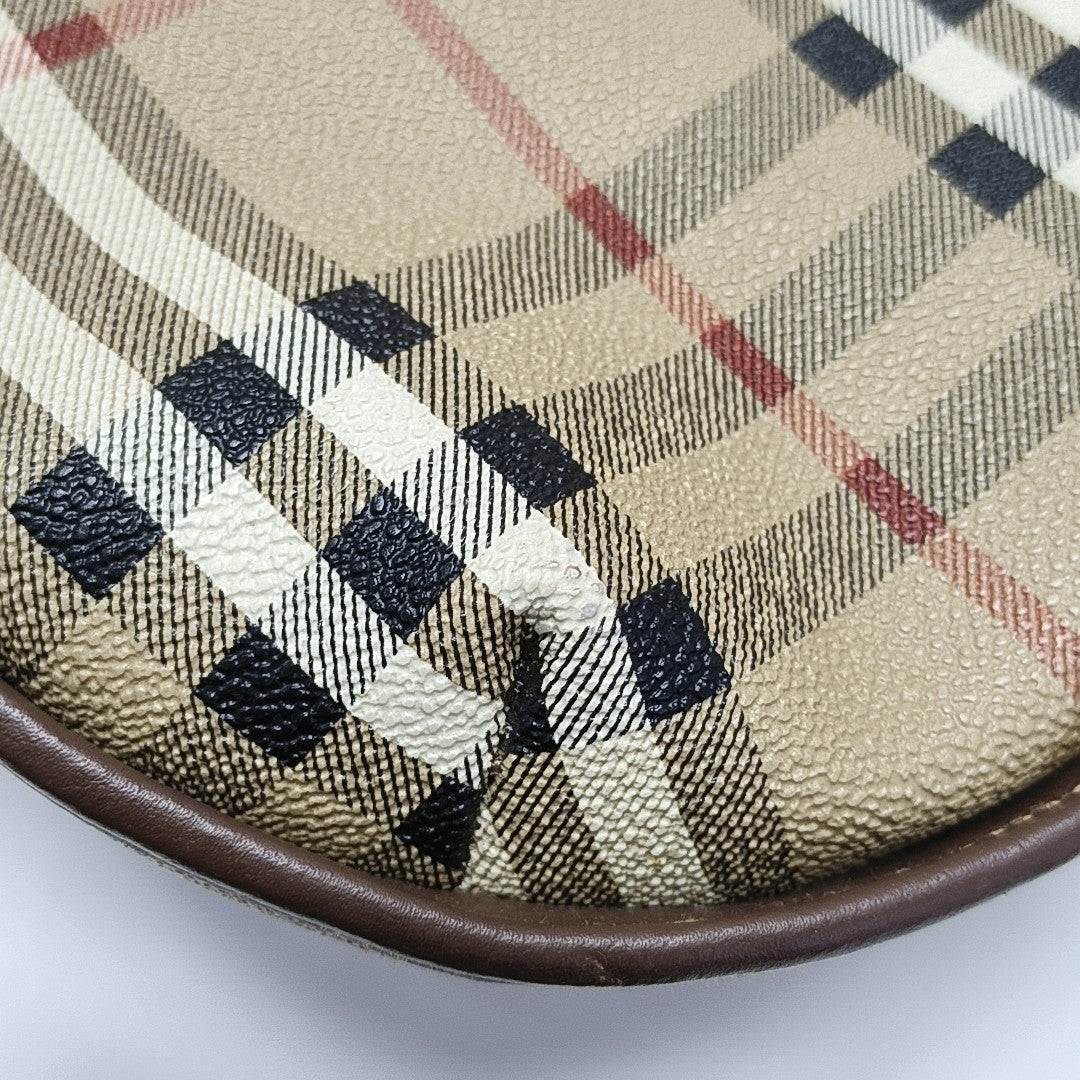 Coated Canvas Shoulder Bag Beige