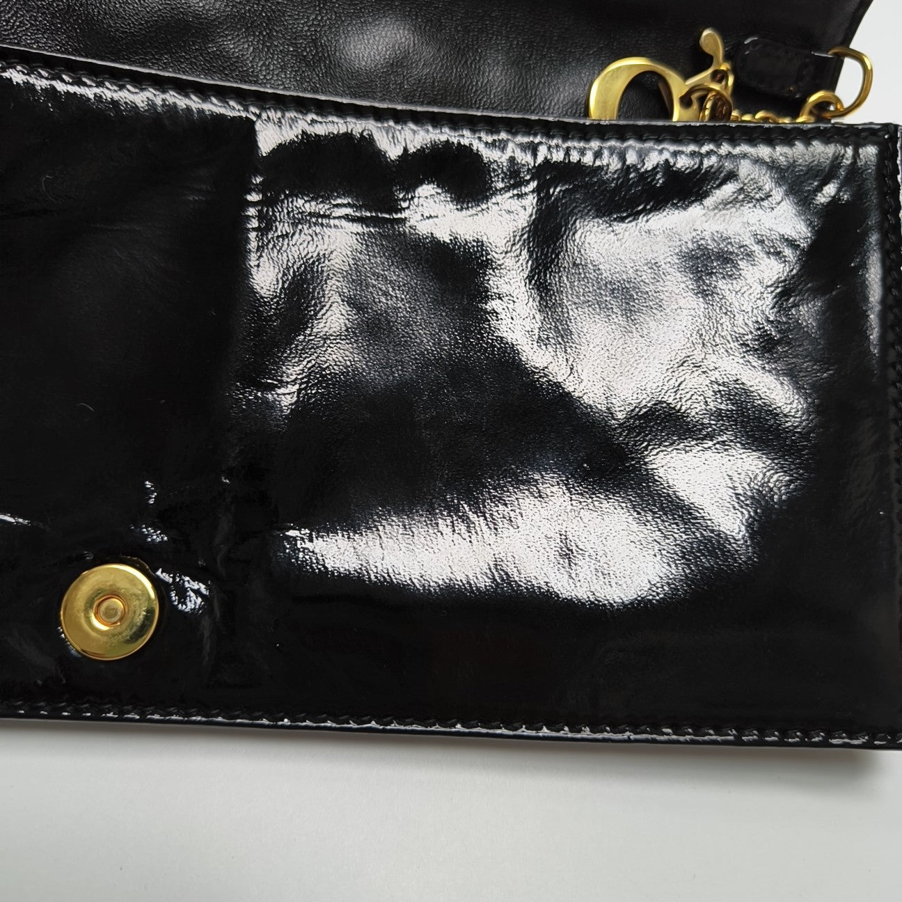 Lady Dior Medium Cannage Patent Leather Black