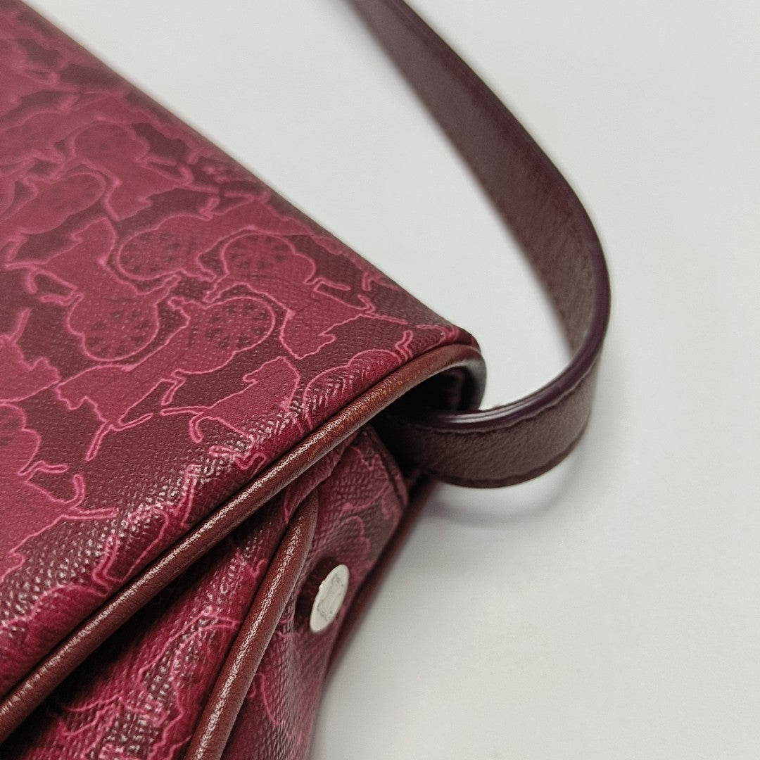 Coated Canvas Shoulder Bag Red