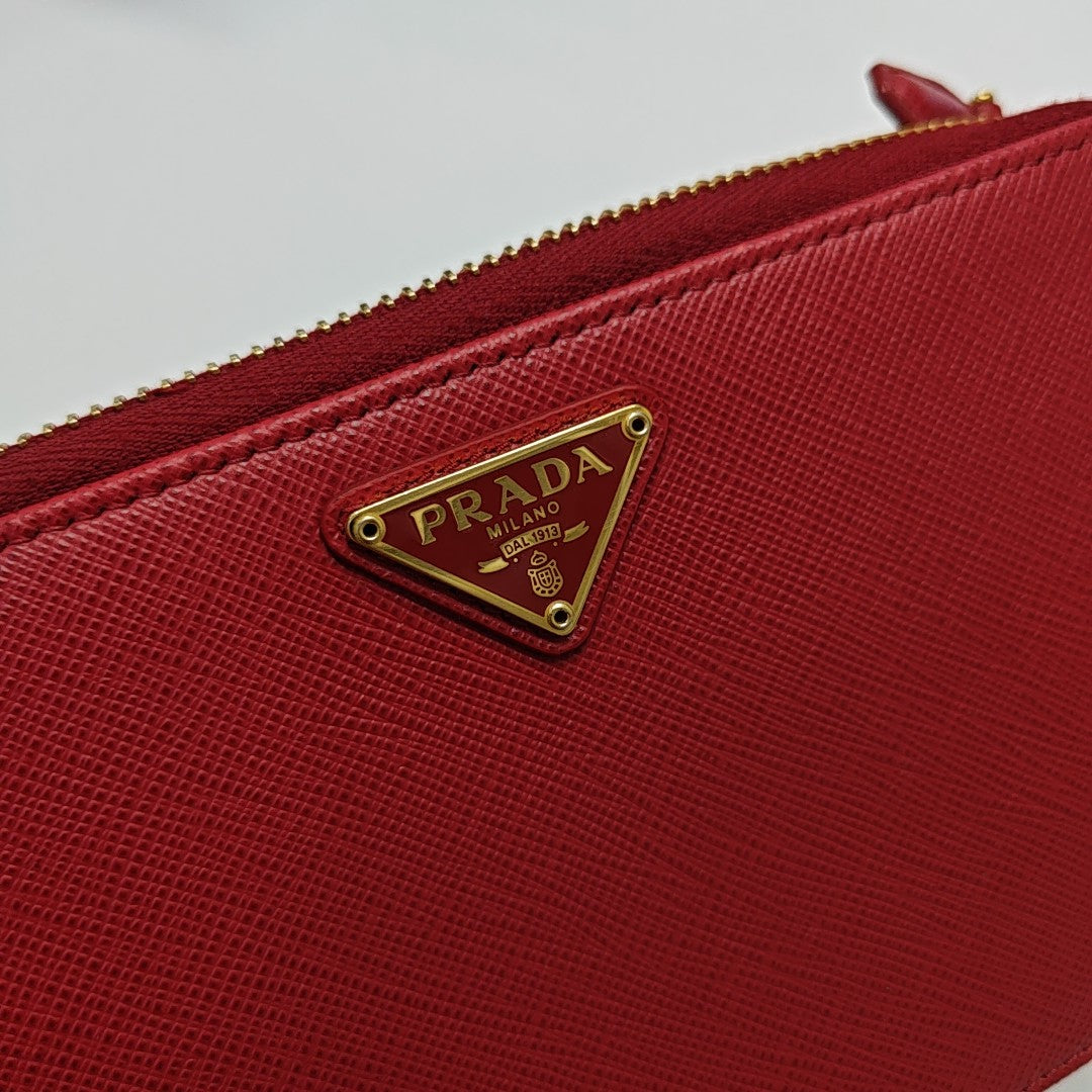 Saffiano Calfskin Shoulder Bag Red