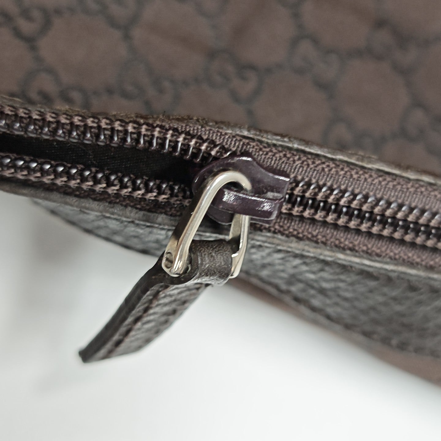 Monogram Nylon Shoulder Bag Brown