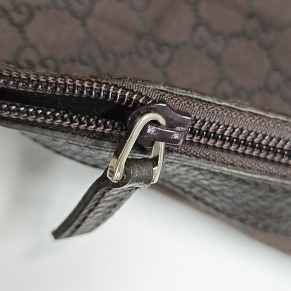 Monogram Nylon Shoulder Bag Brown