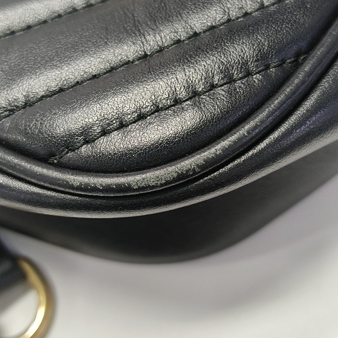 GG Marmont Small Quilted Calfskin Black