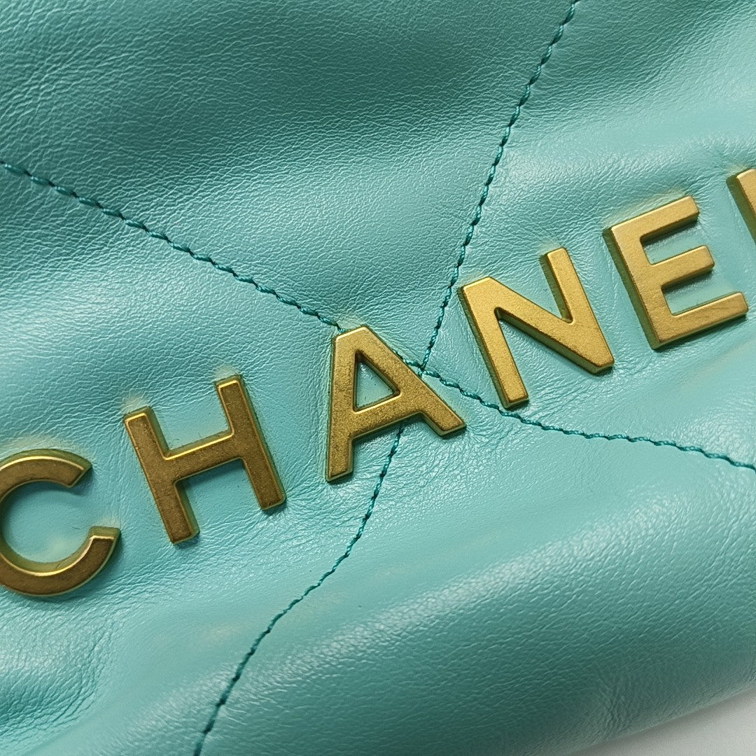 CHANEL 22 Mini Quilted Calfskin Blue