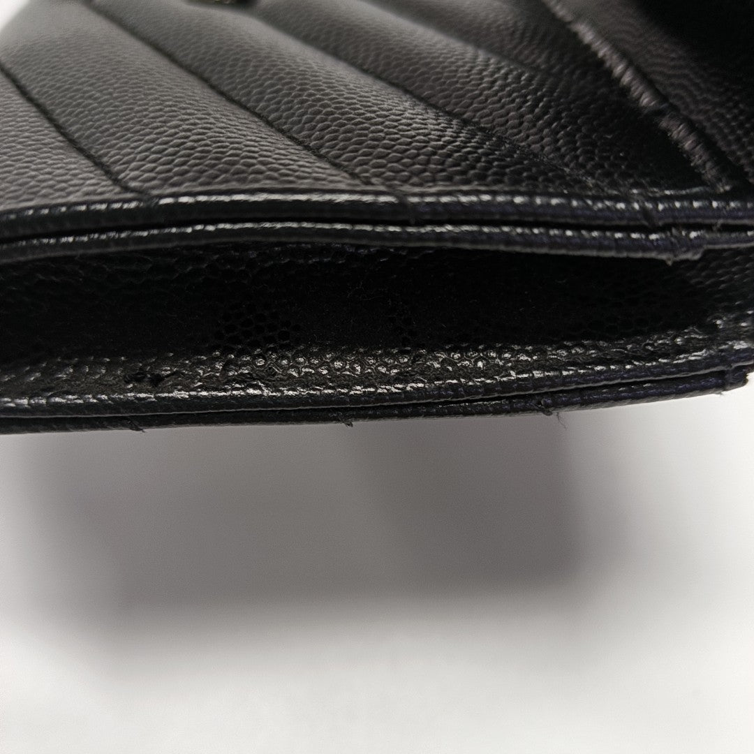 MATELASSE Calfskin Black Card Holder