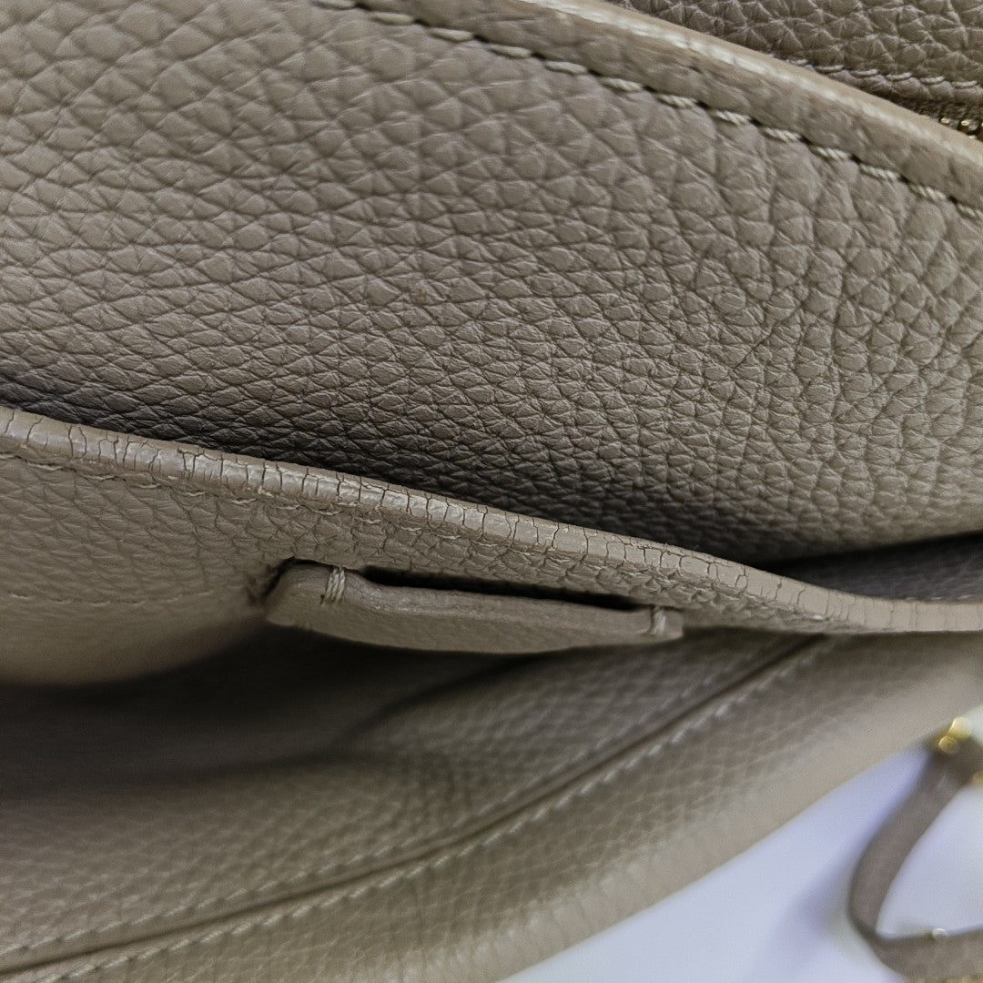 Calfskin Shoulder Bag Beige