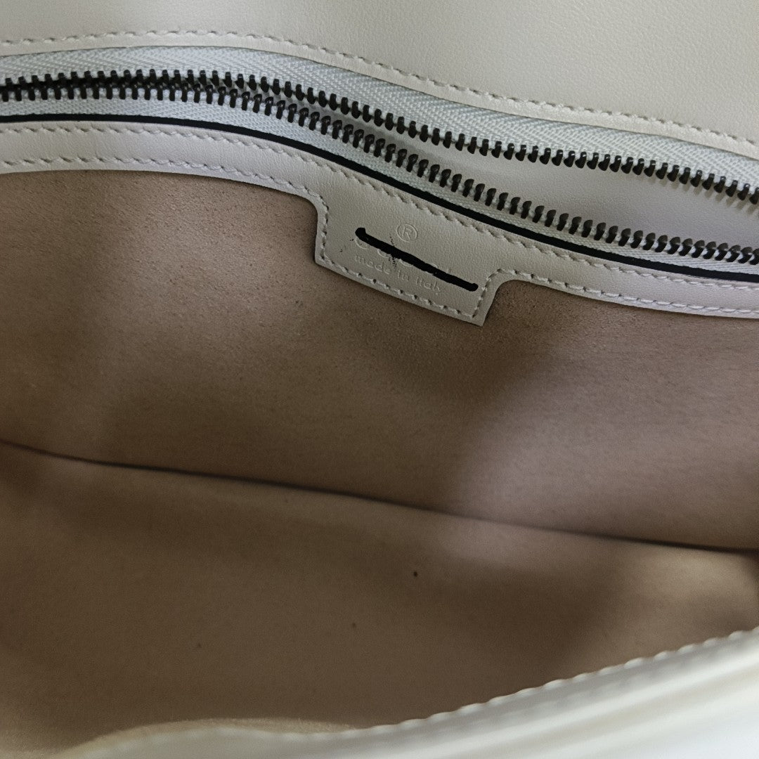 GG Marmont Medium Quilted Calfskin White