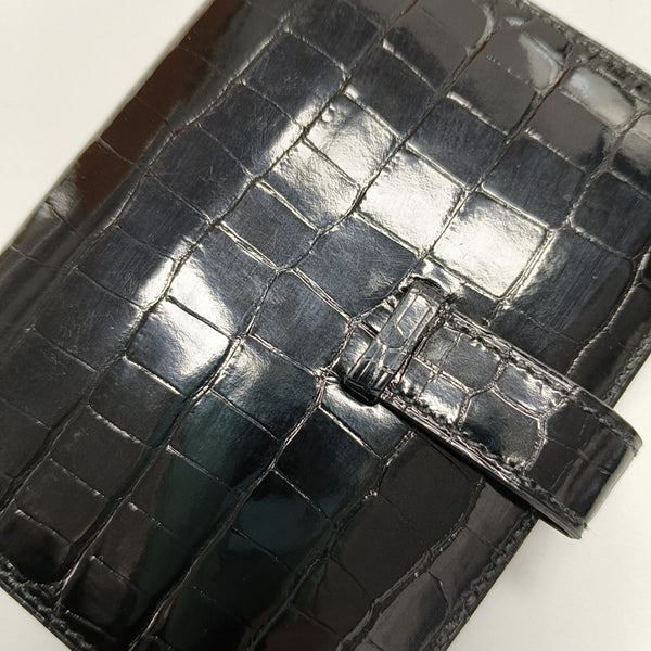 Bearn Shiny Porosus Crocodile Black Card Holder