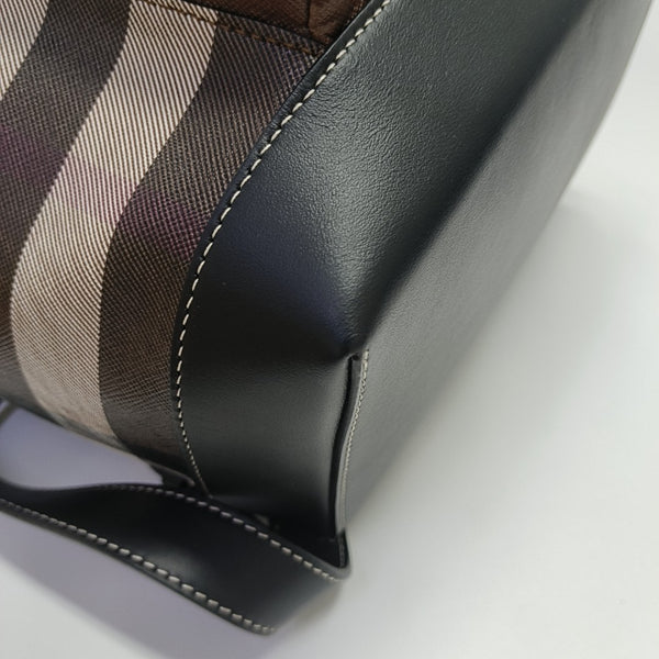 Coated Canvas Backpack Brown