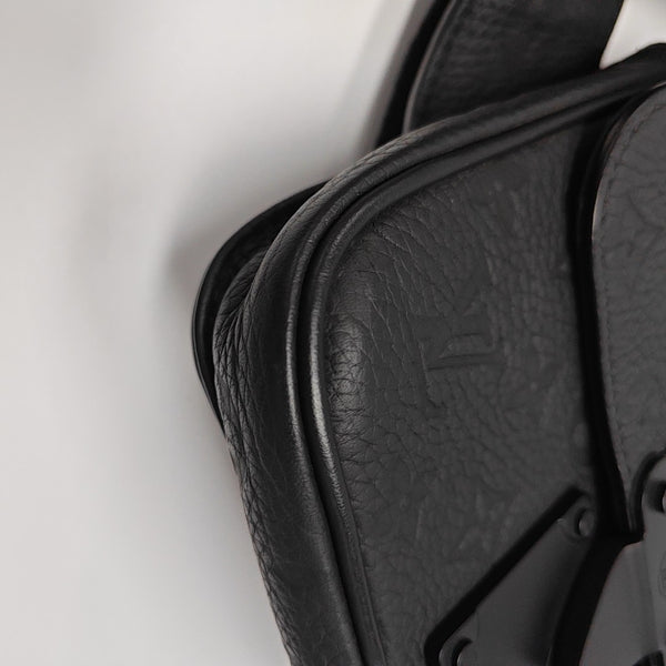 S LOCK Monogram Calfskin Black