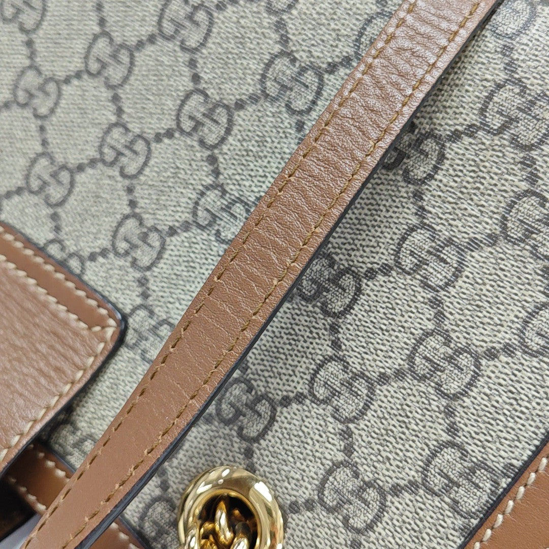 Padlock Small Monogram Coated Canvas Beige
