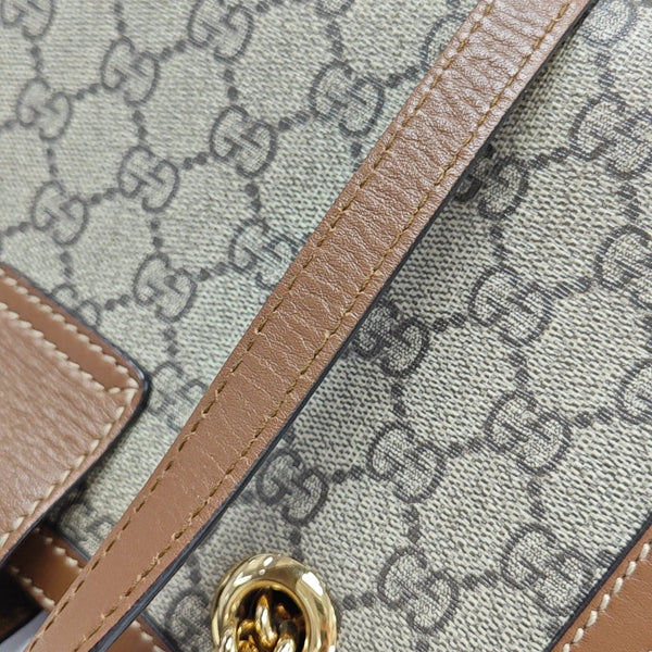 Padlock Small Monogram Coated Canvas Beige