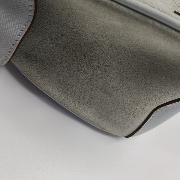 Suede Top Handle Bag Blue