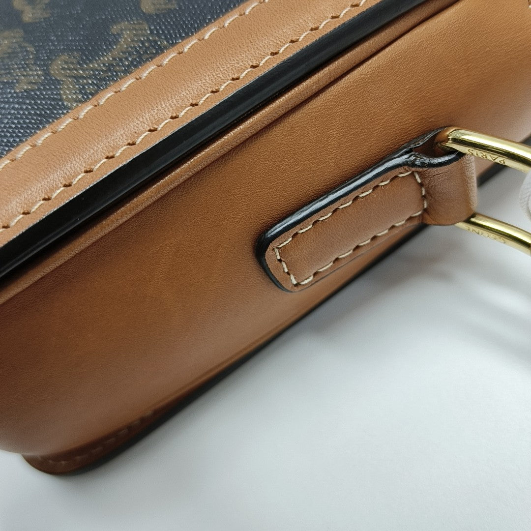 TRIOMPHE Small Coated Canvas Brown