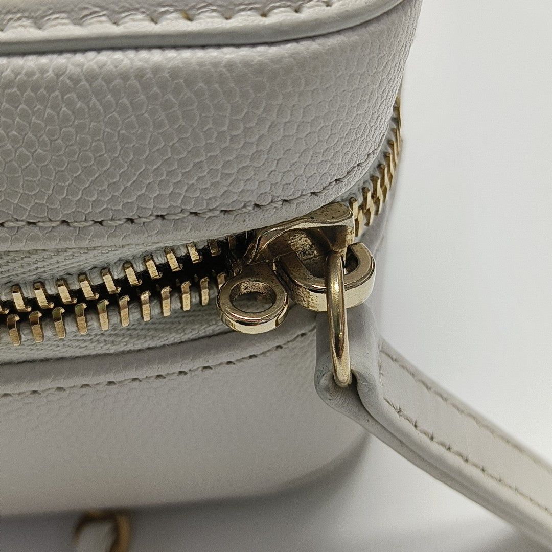 FILIGREE Small Quilted Grained Calfskin White