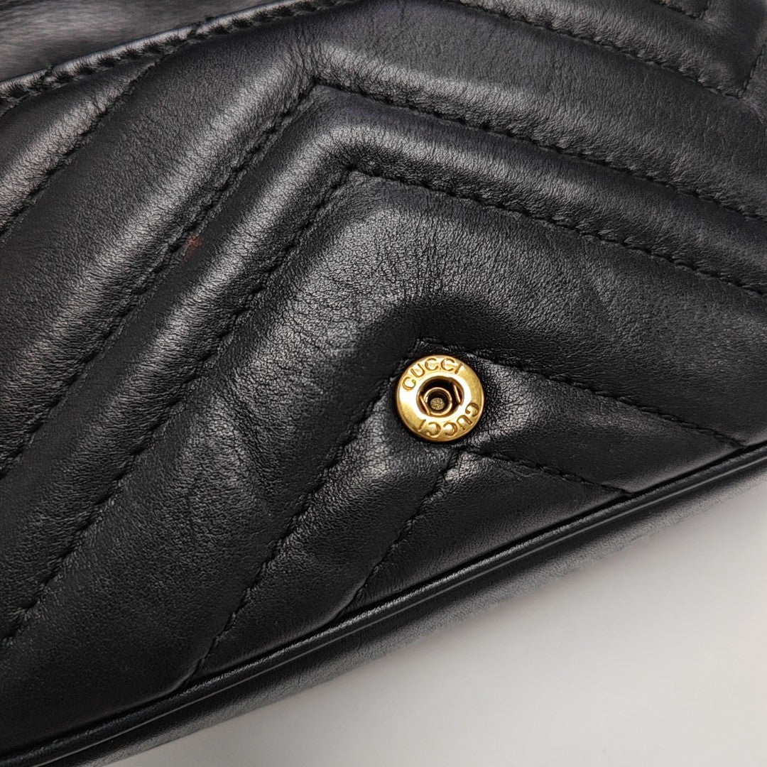 GG Marmont Mini Quilted Calfskin Black