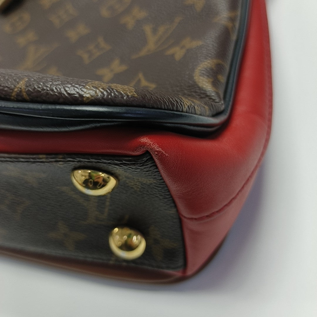 Monogram Coated Canvas Tote Bag Brown