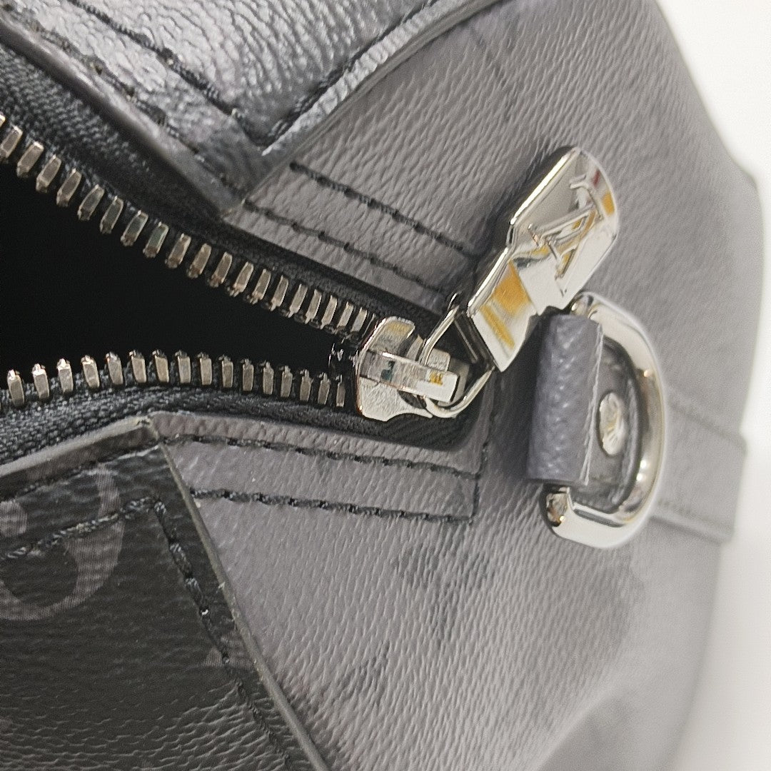 KEEPALL Monogram Coated Canvas Black