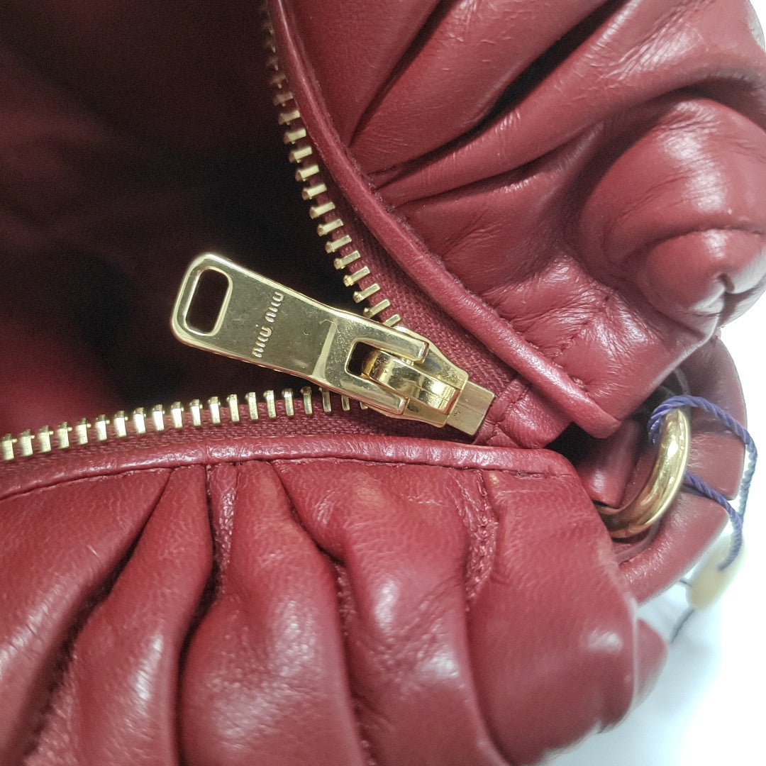 Quilted Leather Shoulder Bag Red
