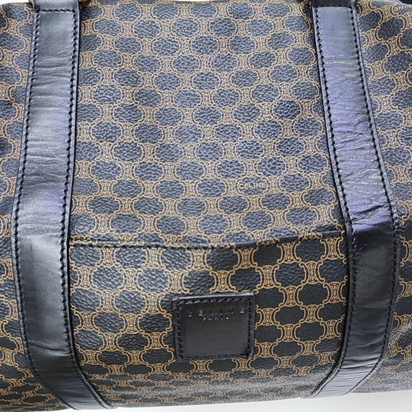 Coated Canvas Top Handle Bag Black