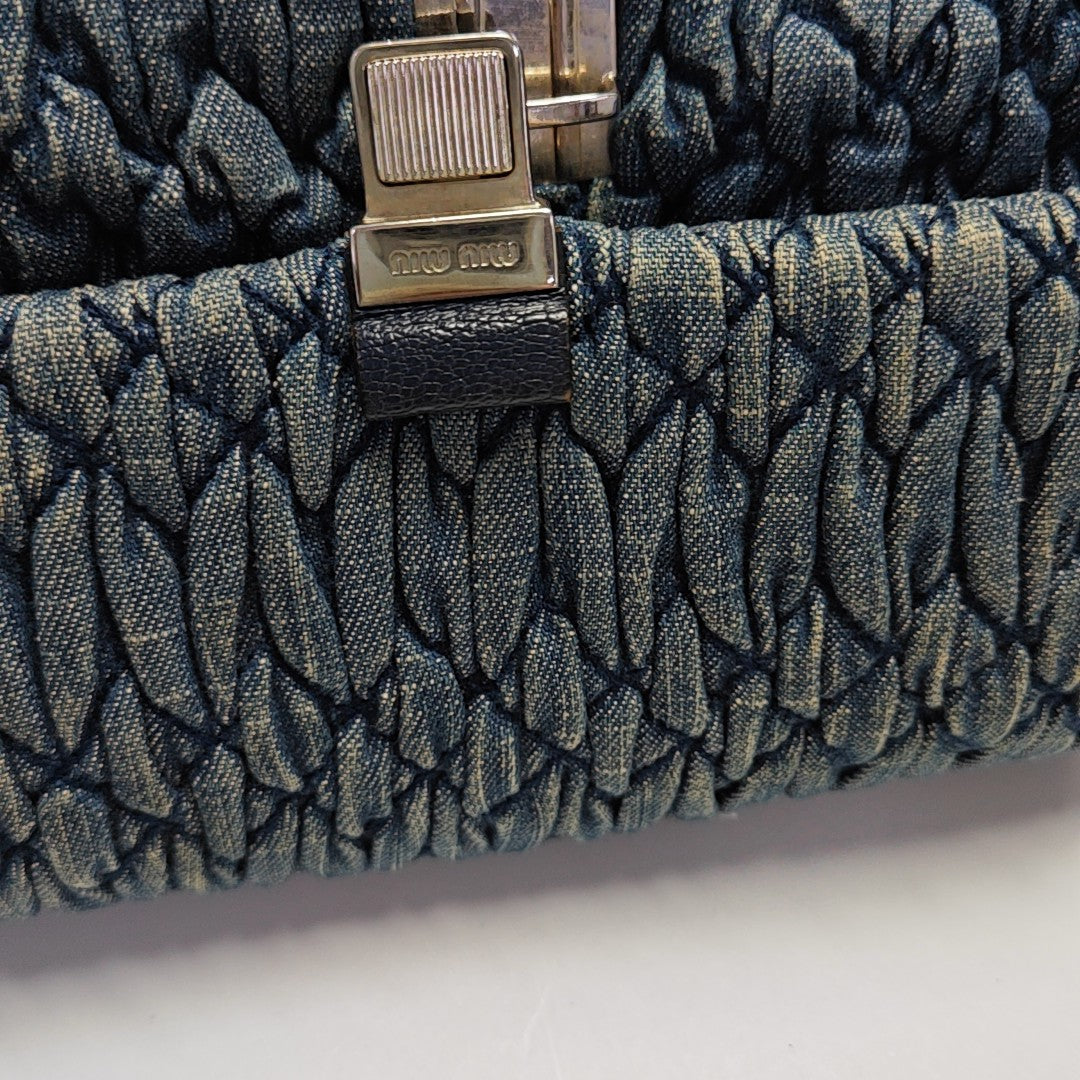 Crystal Quilted Fabric Blue