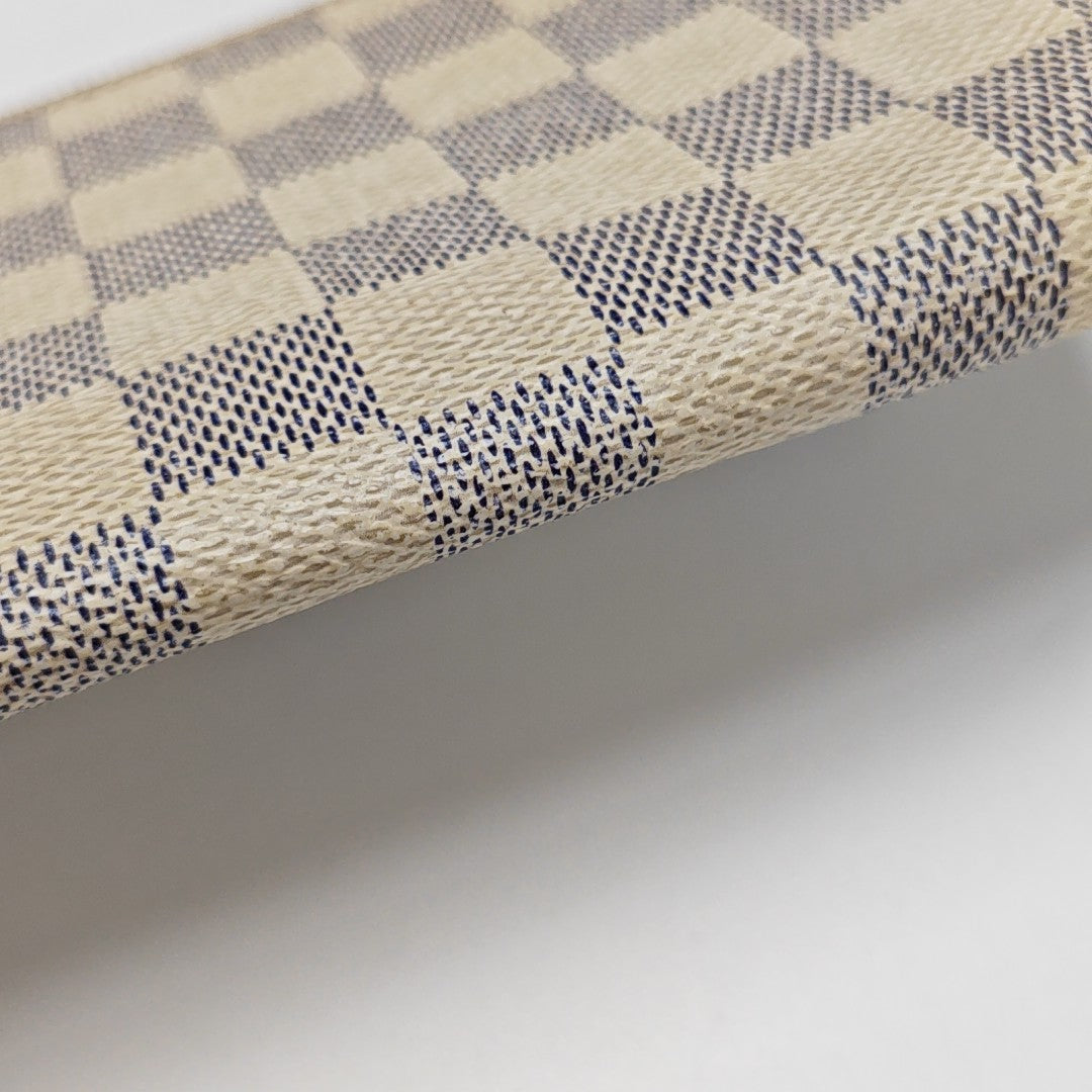 ZIPPY Damier Azur Coated Canvas White Wallet