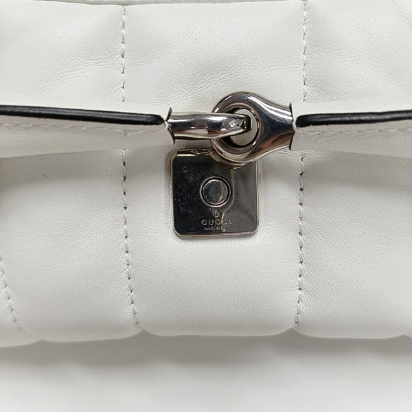 Horsebit Chain Small Lambskin White