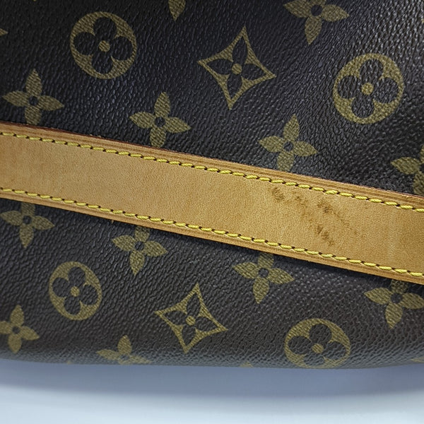 KEEPALL 60 Monogram Coated Canvas Brown