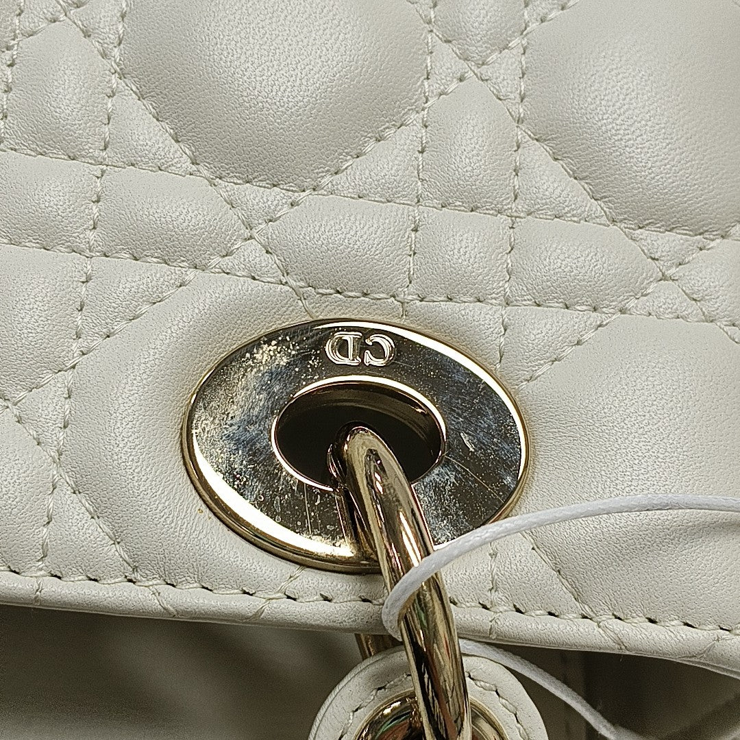 Lady Dior Small Cannage Lambskin White