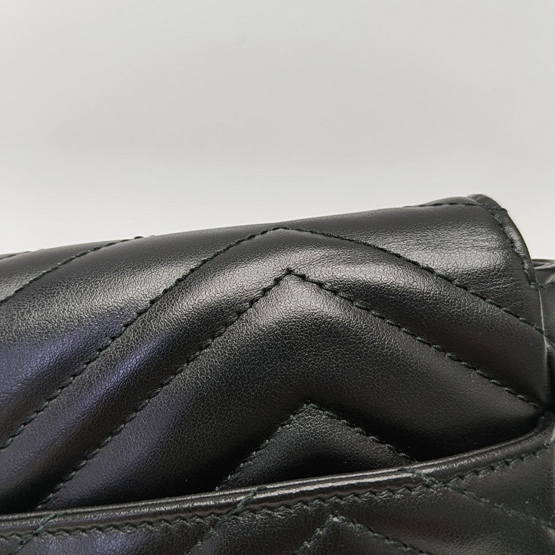 GG Marmont Mini Quilted Calfskin Black