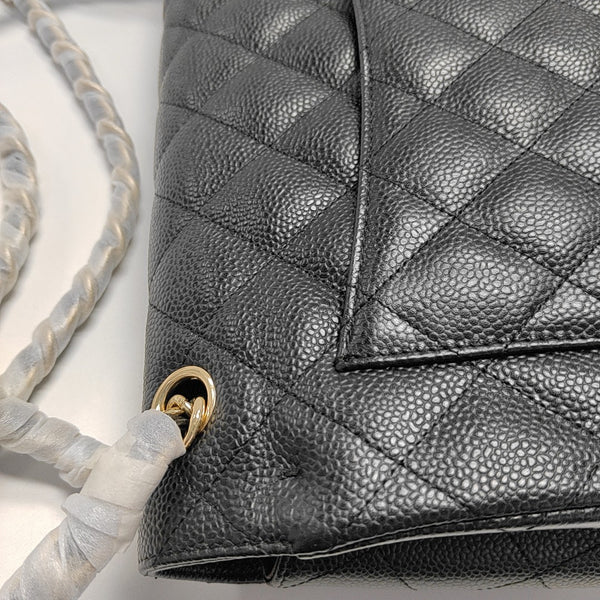 CLASSIC FLAP Jumbo Quilted Grained Calfskin Black