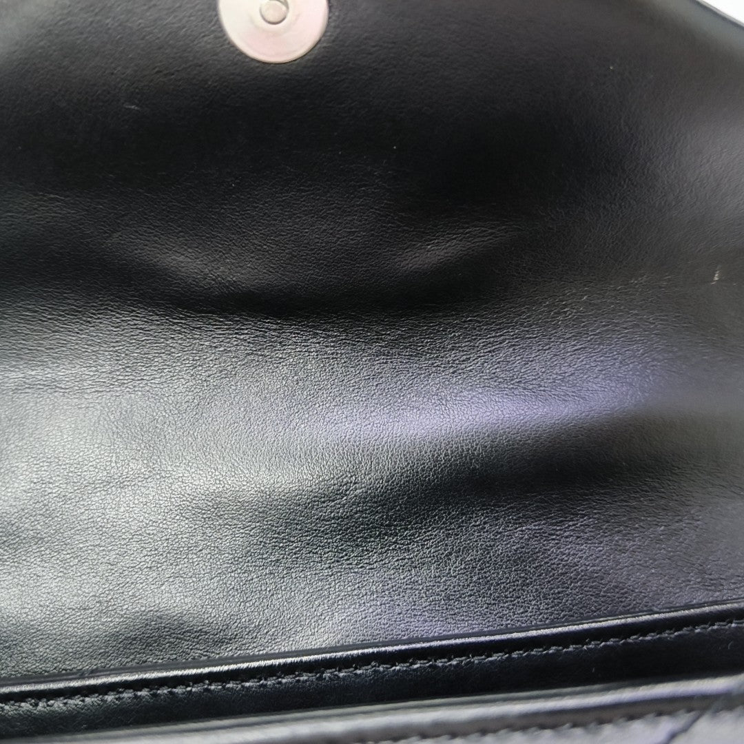 LOULOU Extra Small Chevron Calfskin Black