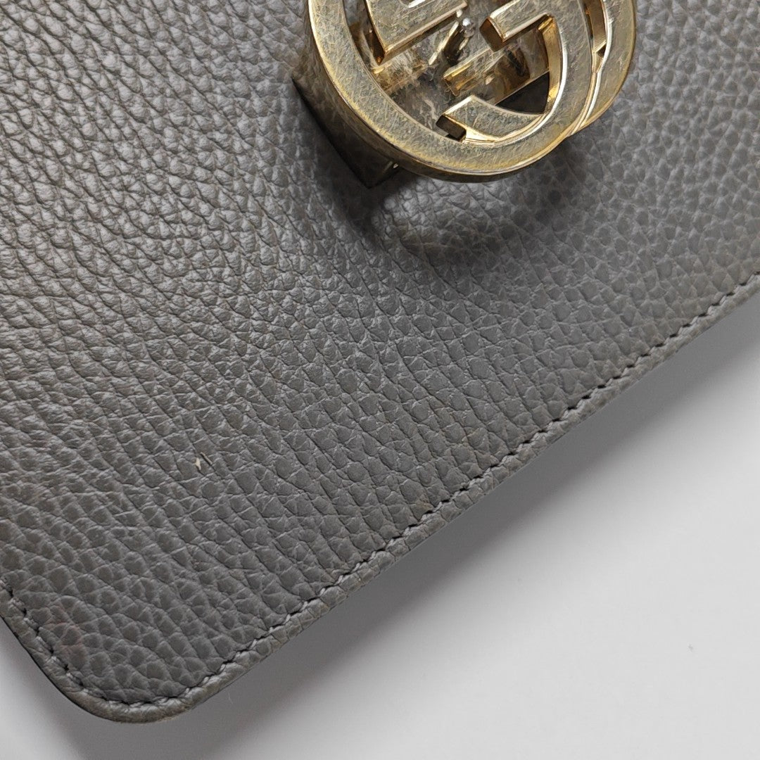 Interlocking G Small Calfskin Gray