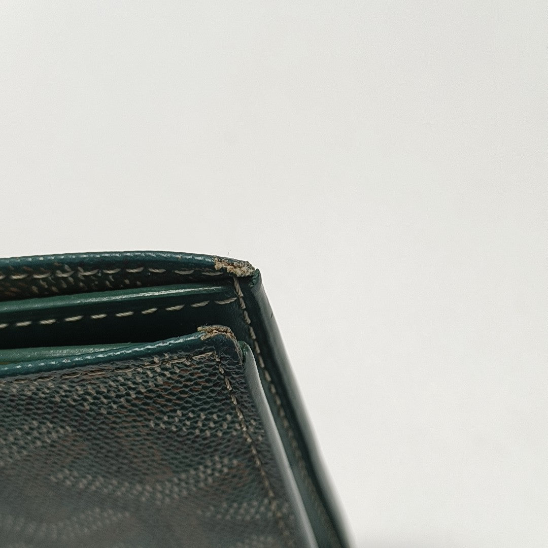Saint-Marc Coated Canvas Green Wallet