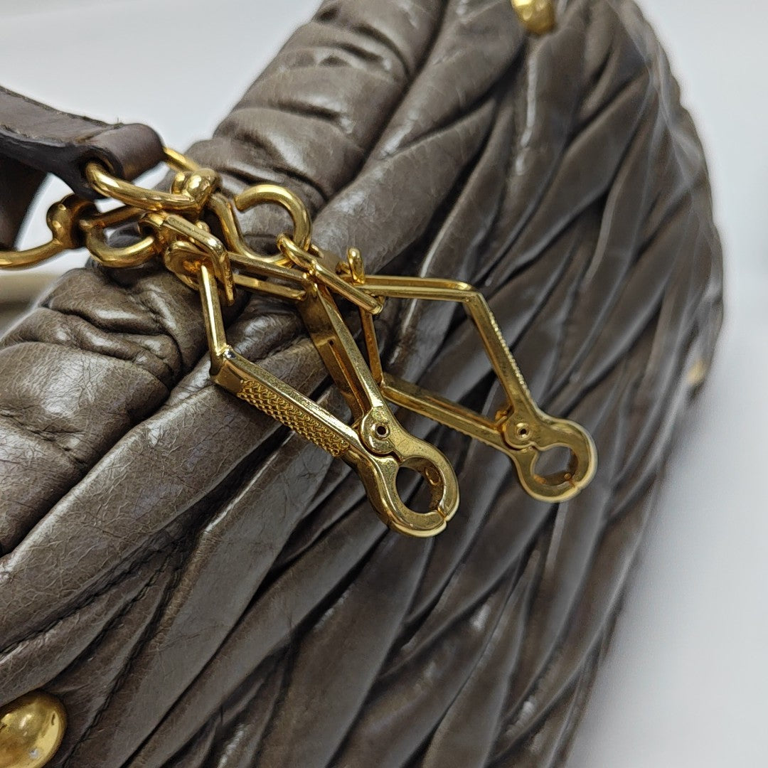 Madras Quilted Lambskin Green