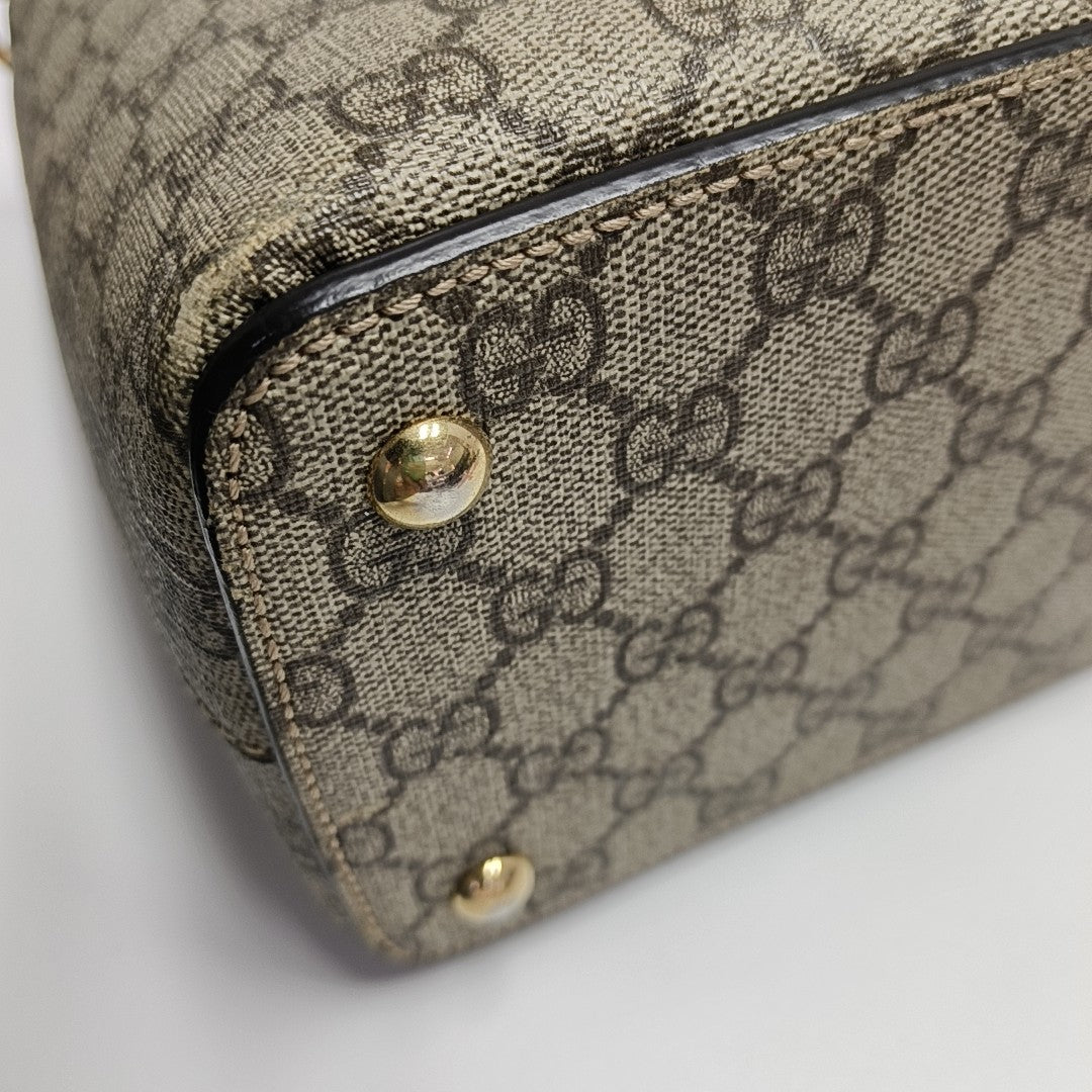 GG Blooms Monogram Coated Canvas Beige