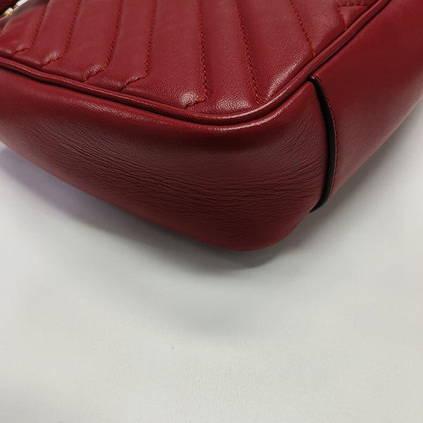 GG Marmont Medium Quilted Calfskin Red