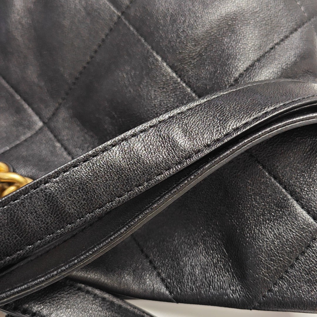 Quilted Lambskin Tote Bag Black