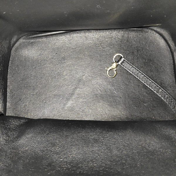 BUSINESS AFFINITY Quilted Grained Calfskin Black