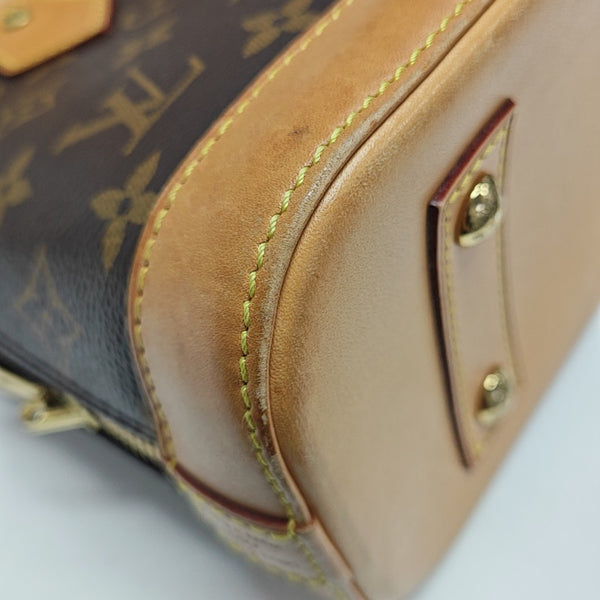 ALMA BB Monogram Coated Canvas Brown