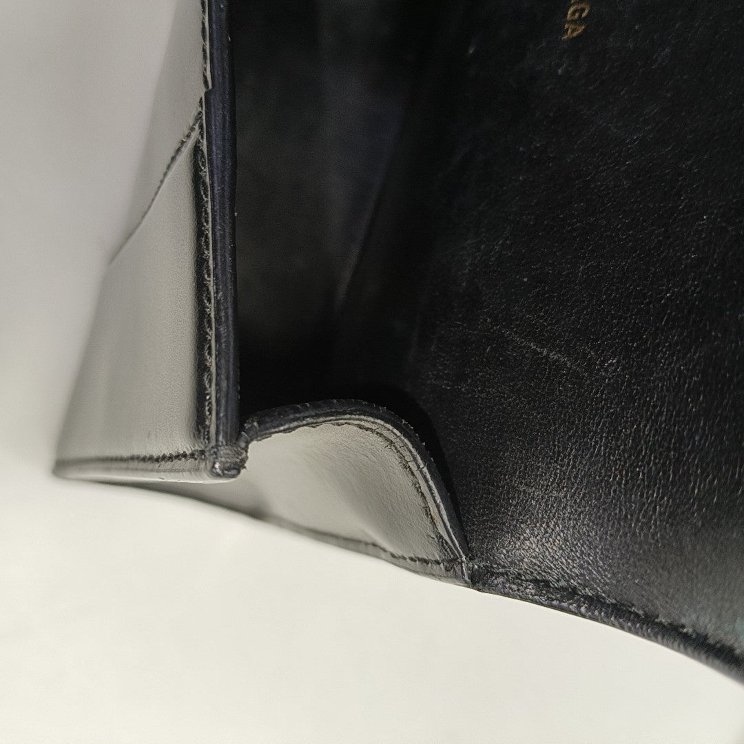 Hourglass Wallet On Chain Mini Calfskin Black