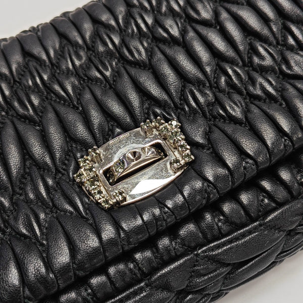 Crystal Quilted Lambskin Black