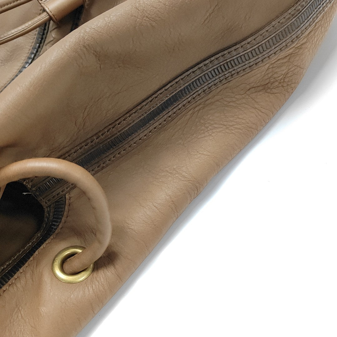 Calfskin Top Handle Bag Brown