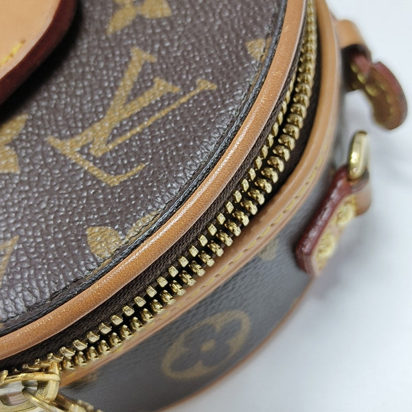 BOITE CHAPEAU Mini Monogram Coated Canvas Brown