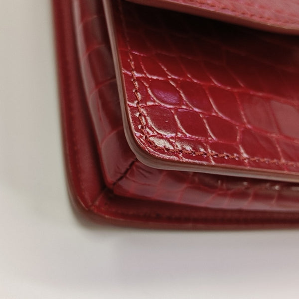 Calfskin Top Handle Bag Small Red