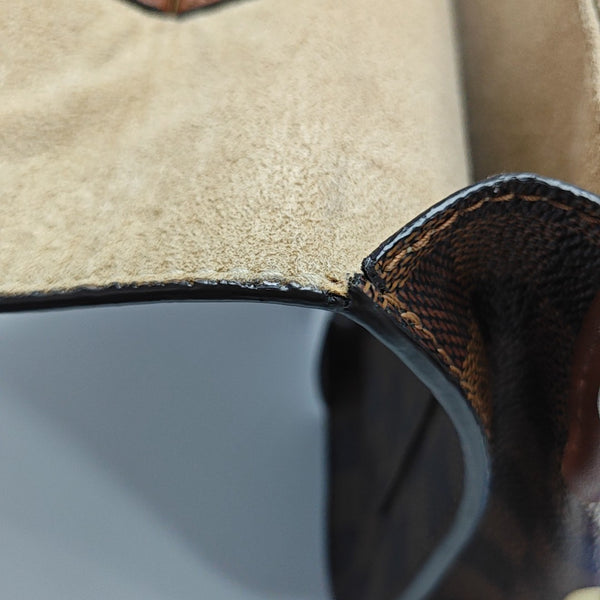 BEAUMARCHAIS Damier Ebene Coated Canvas Brown