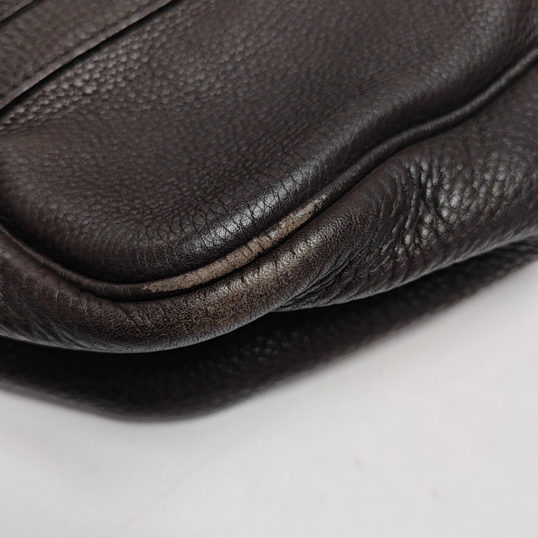 Calfskin Top Handle Bag Brown