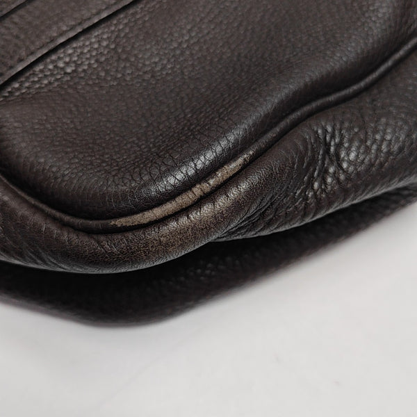 Calfskin Top Handle Bag Brown