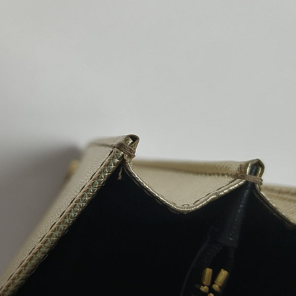 Saffiano Calfskin Shoulder Bag Gold